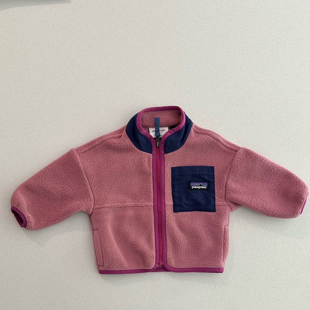 Patagonia Kids pink fleece size 3-6 mo.
